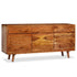 Swen Studio -  Sideboard Solid Wood with Carved Doors 160x40x75 cm